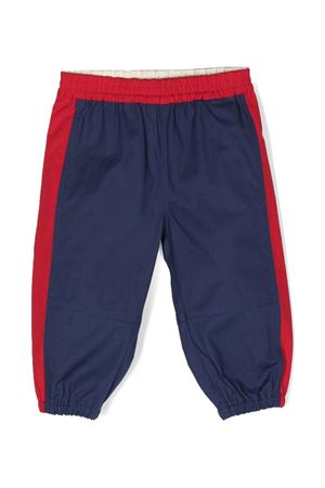 Pantaloni sportivi in cotone rosso e blu GUCCI KIDS | 721549XWAVH4714